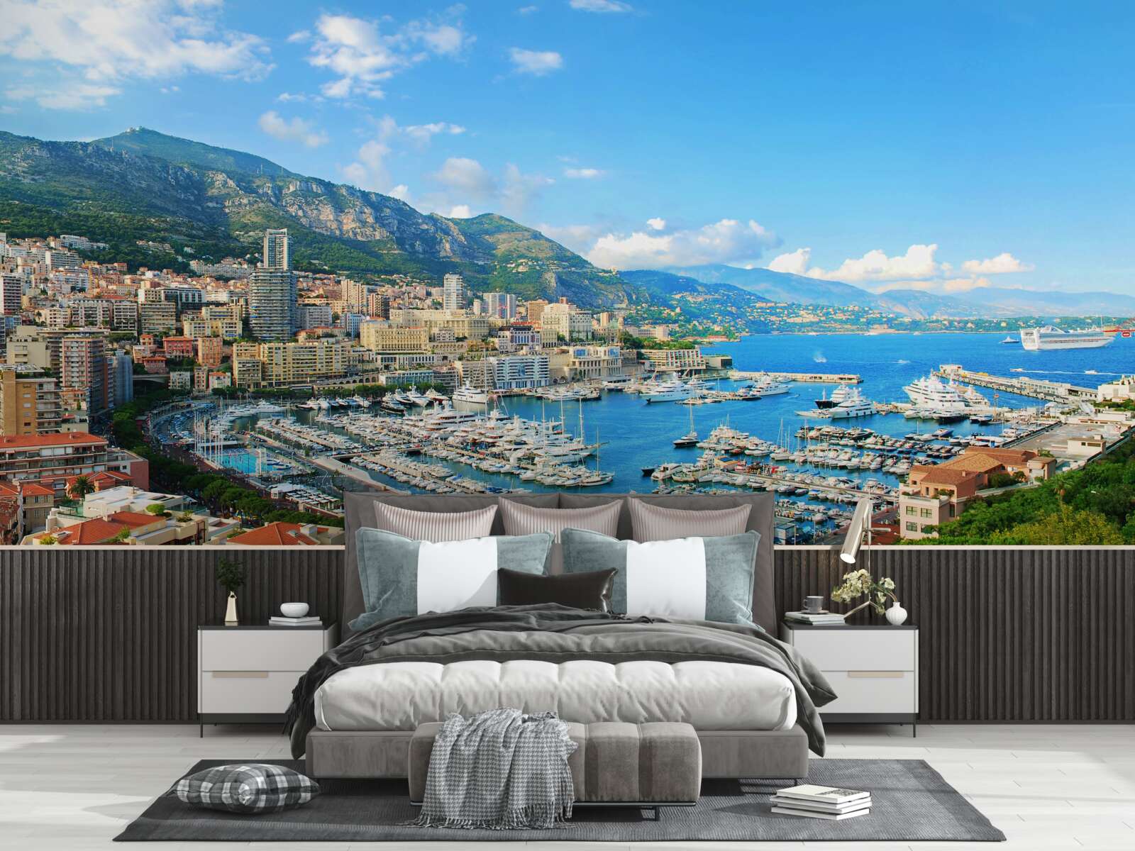 Papier peint Monaco est une baie où se rassemblent de nombreux yachts