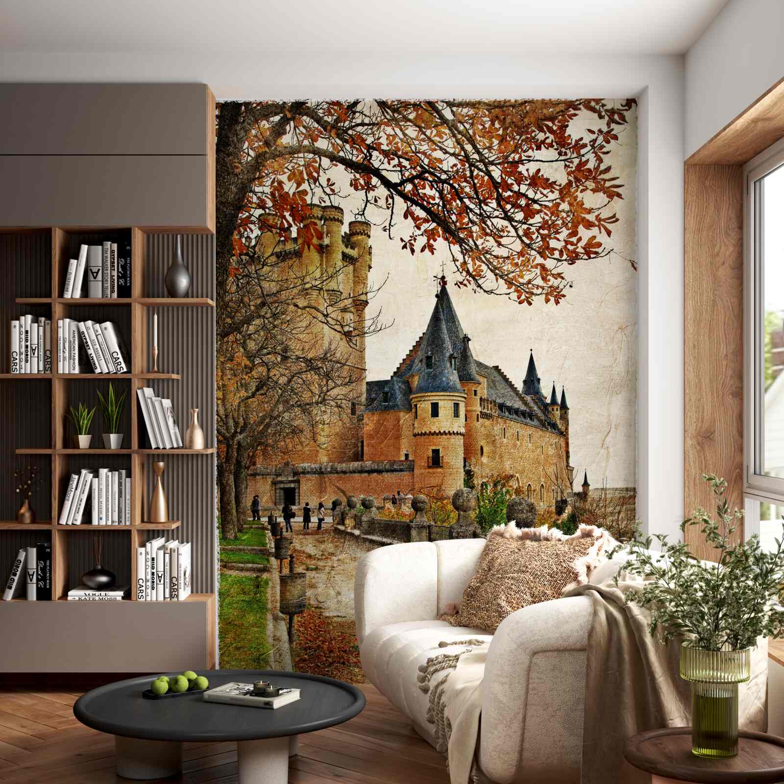 Papier peint Chemin de l'ancien château en automne