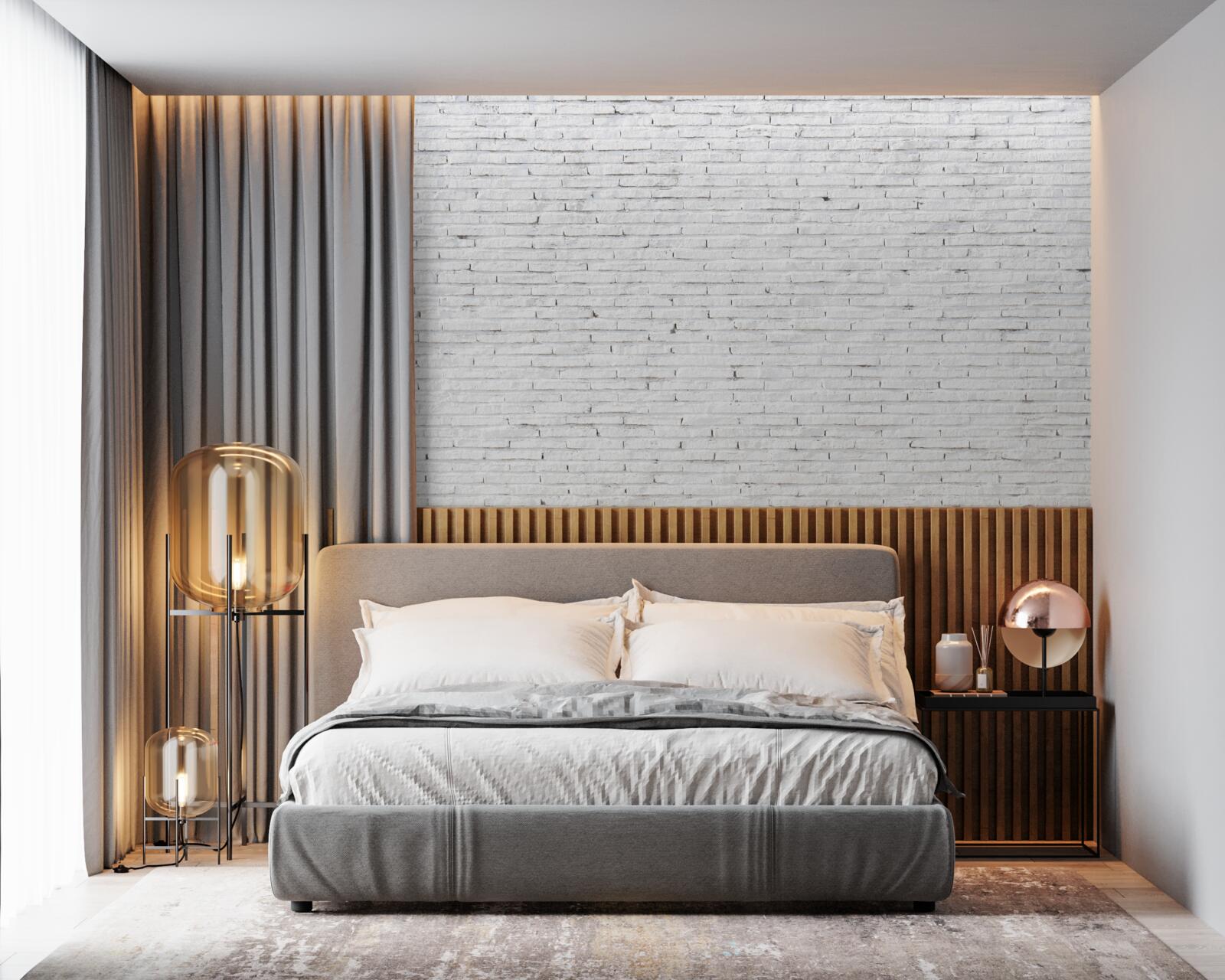 Papier peint Le mur est en brique, d'un blanc parfait