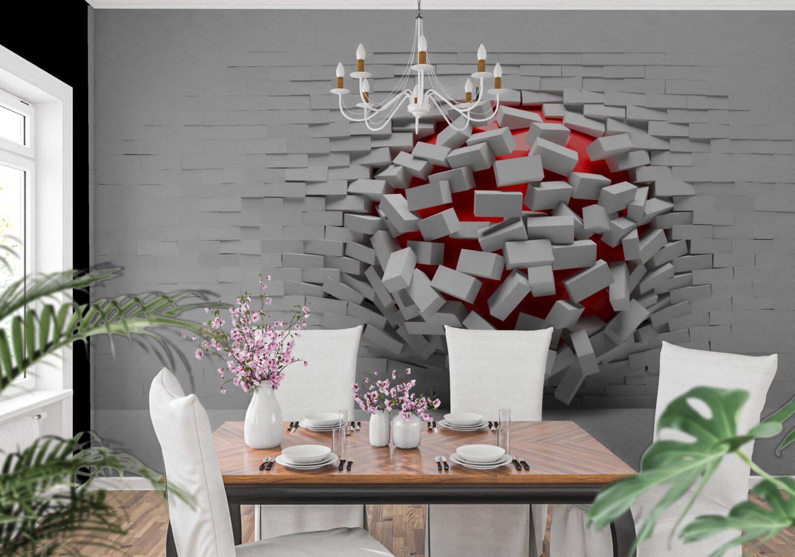 Papier peint Le mur qui tombe des briques