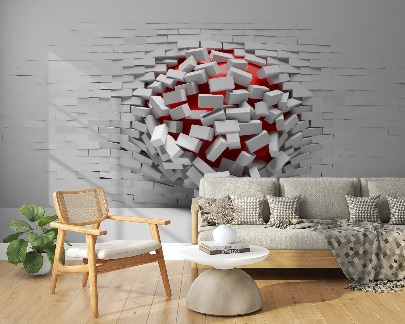 Papier peint Le mur qui tombe des briques