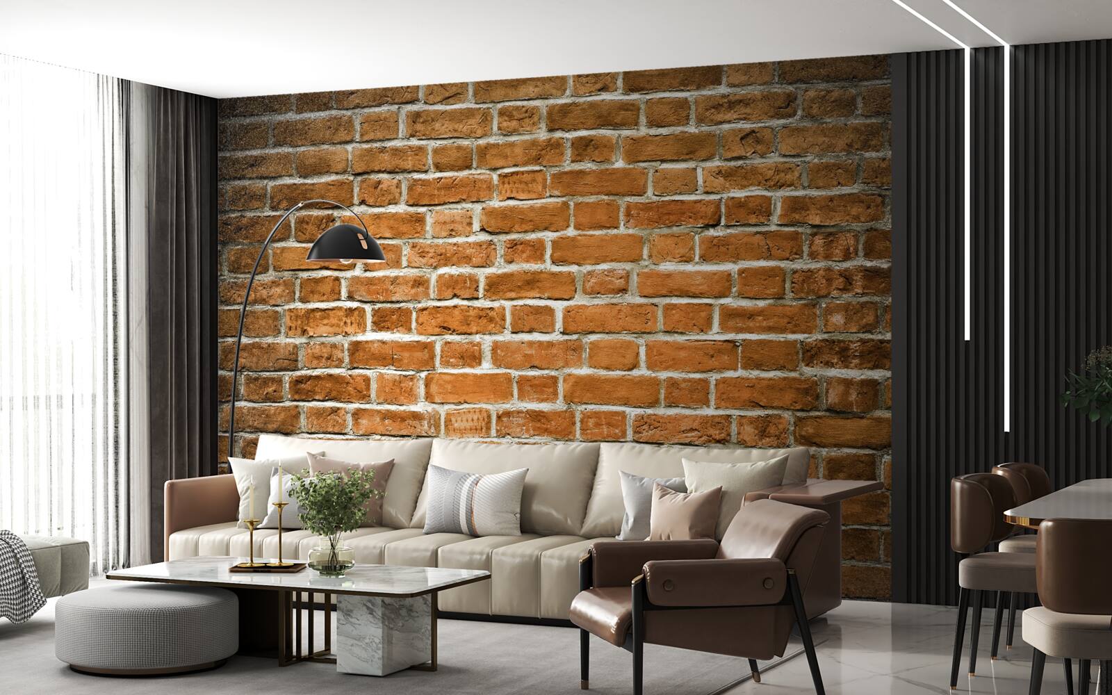 Papier peint mur de briques brunes
