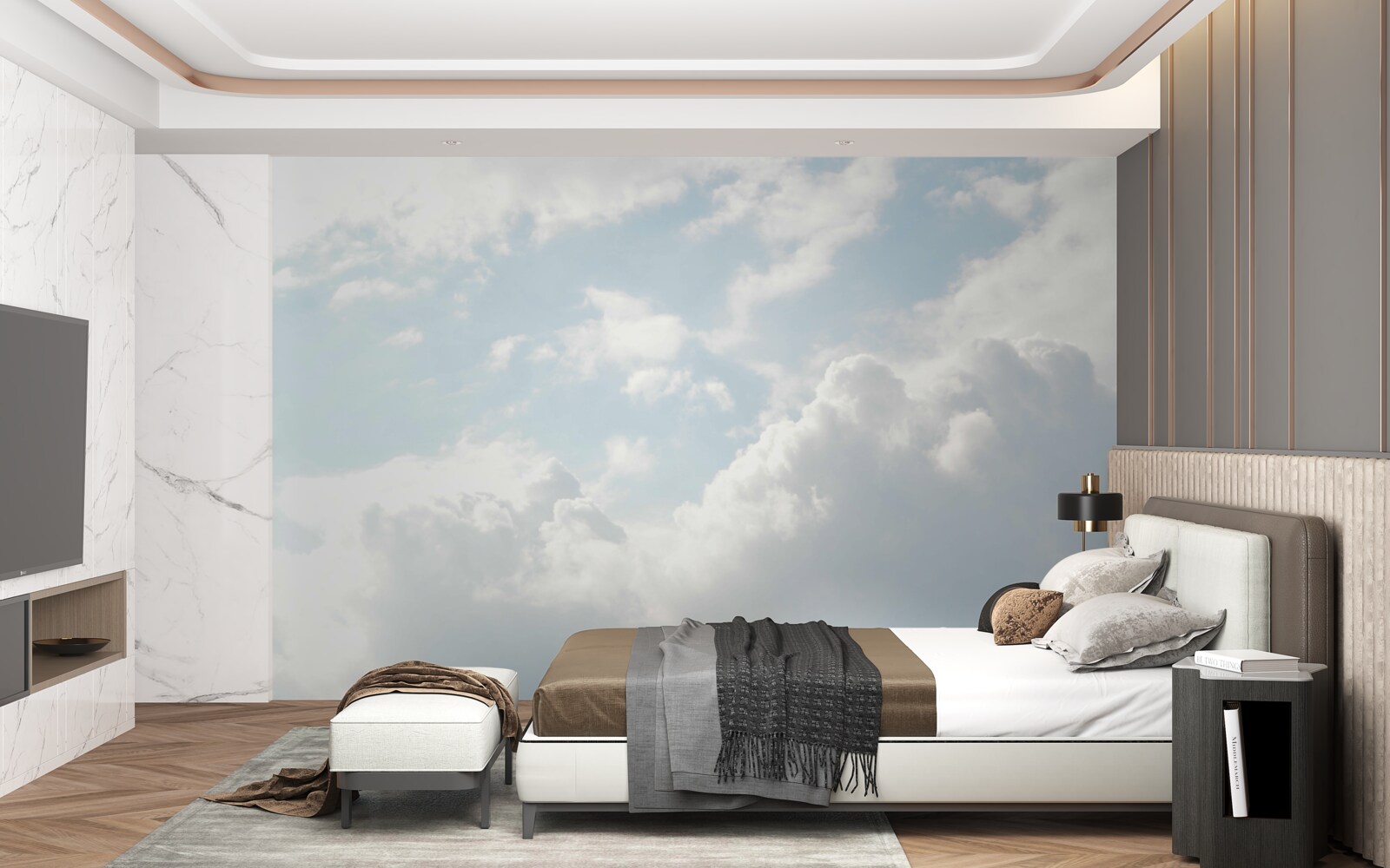 Papier peint d'épais nuages laiteux