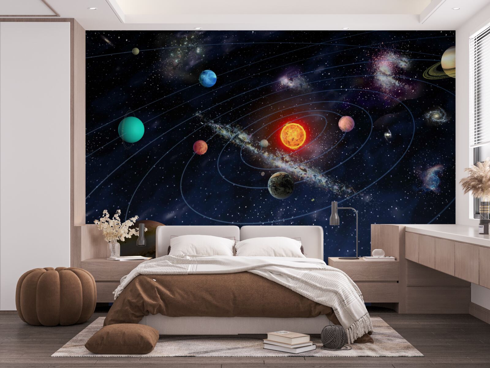 Papier peint schéma planétaire dans l'espace