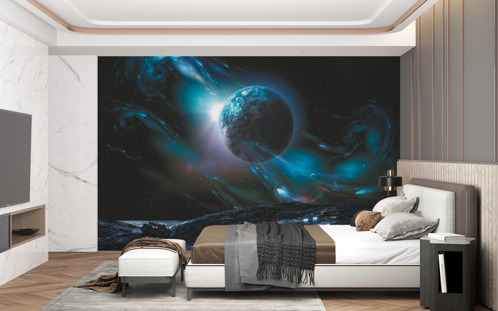 Papier peint fantastique univers cosmique