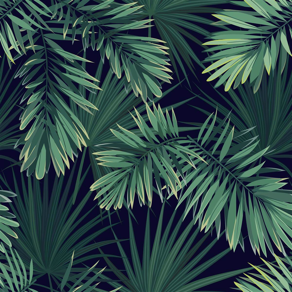 Papier peint branches de palmier