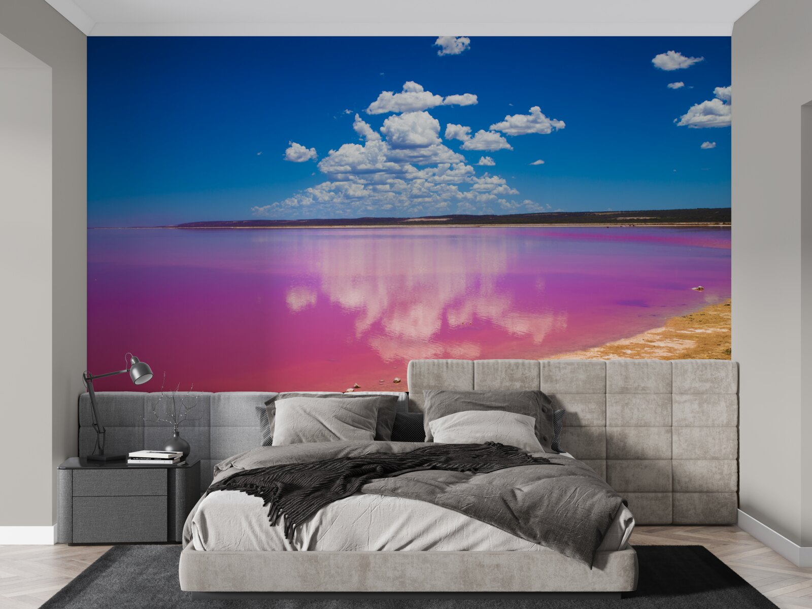 Papier peint la lagune de hutt aux eaux roses