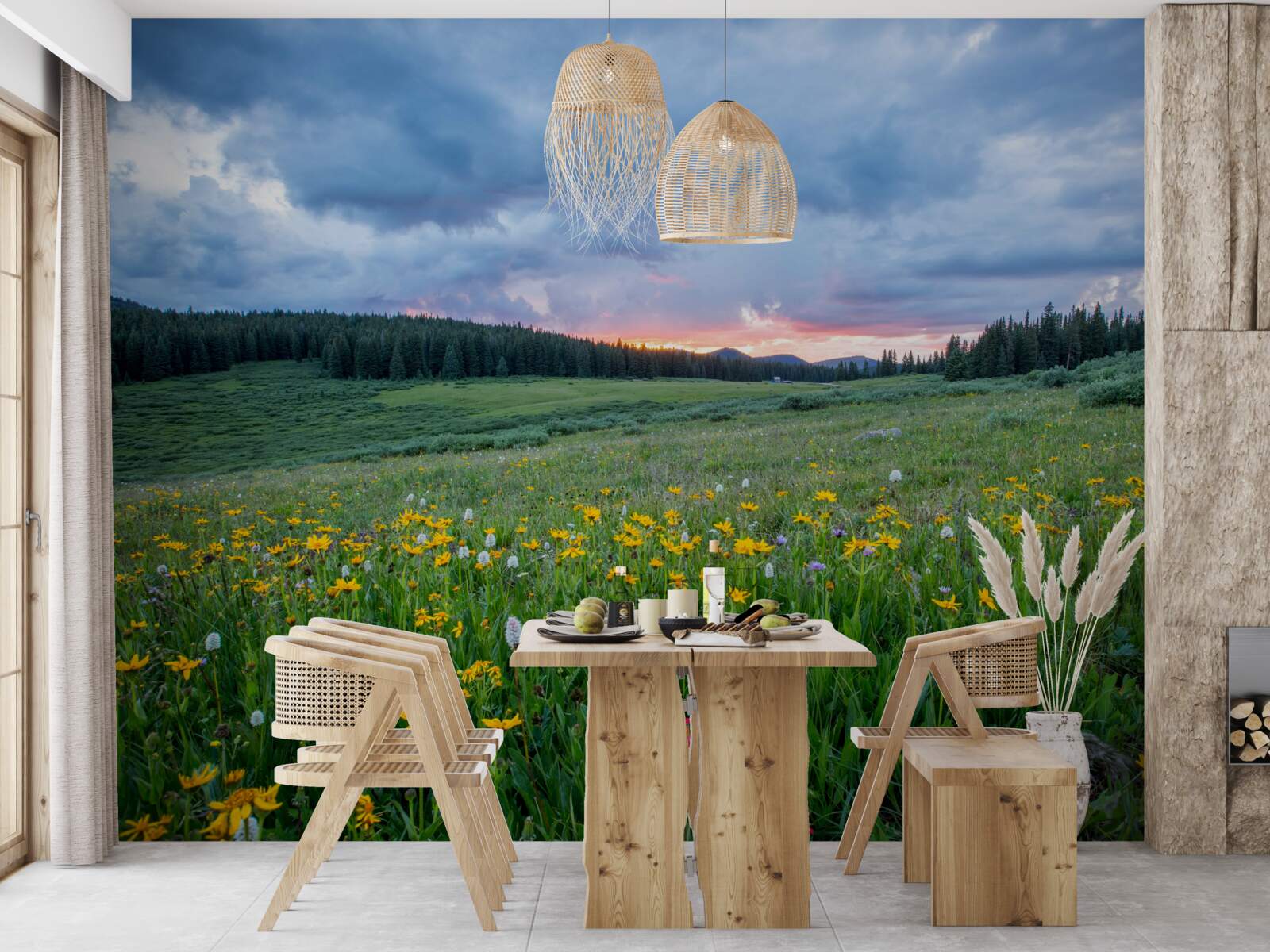 Papier peint plantes de prairie