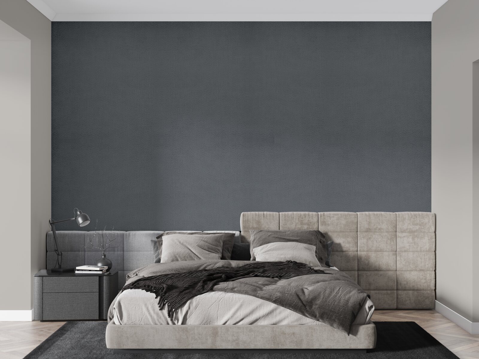Papier peint rectangles gris foncé