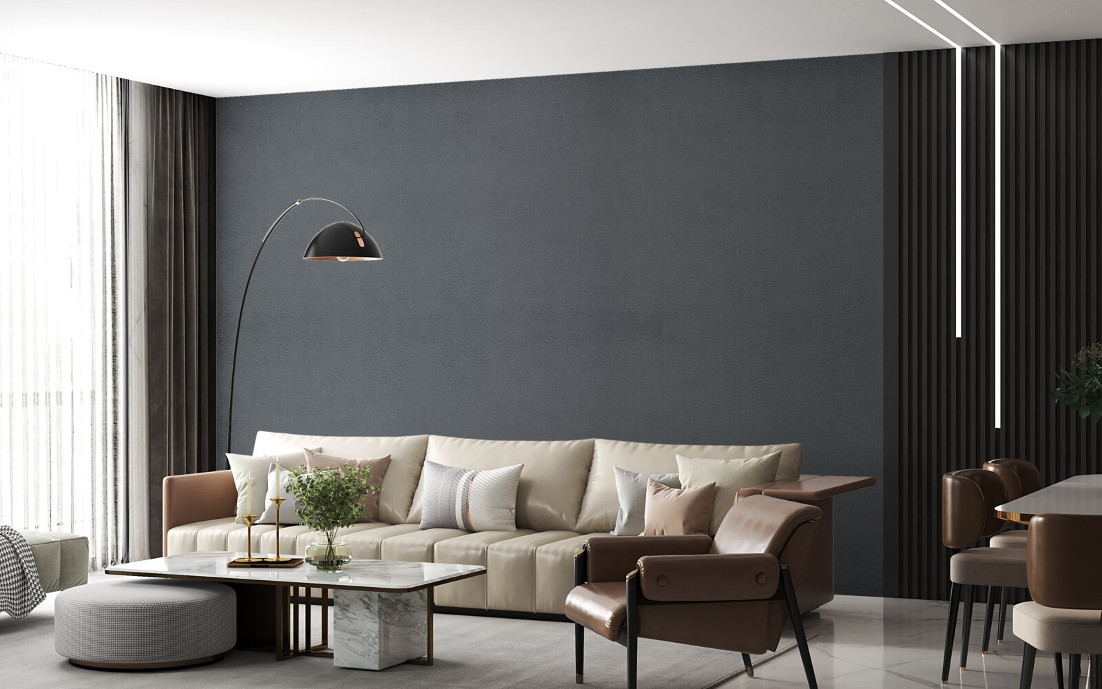 Papier peint rectangles gris foncé