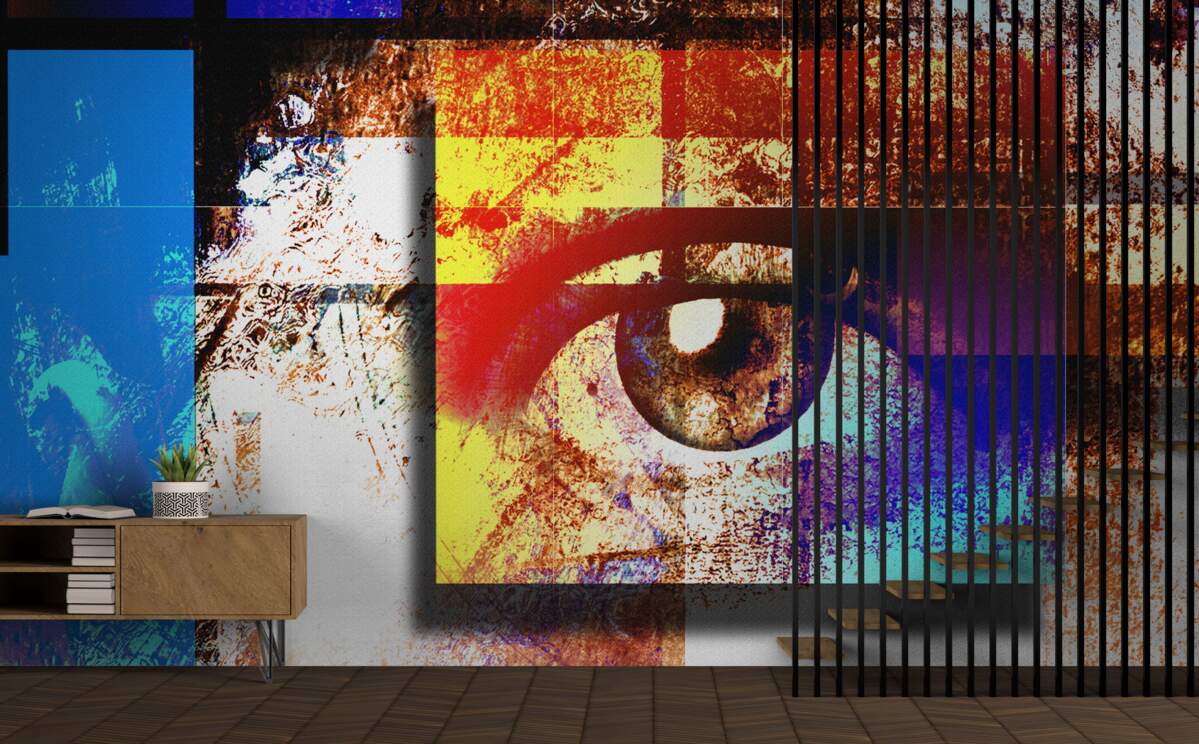 Papier peint un œil dans une palette multicolore