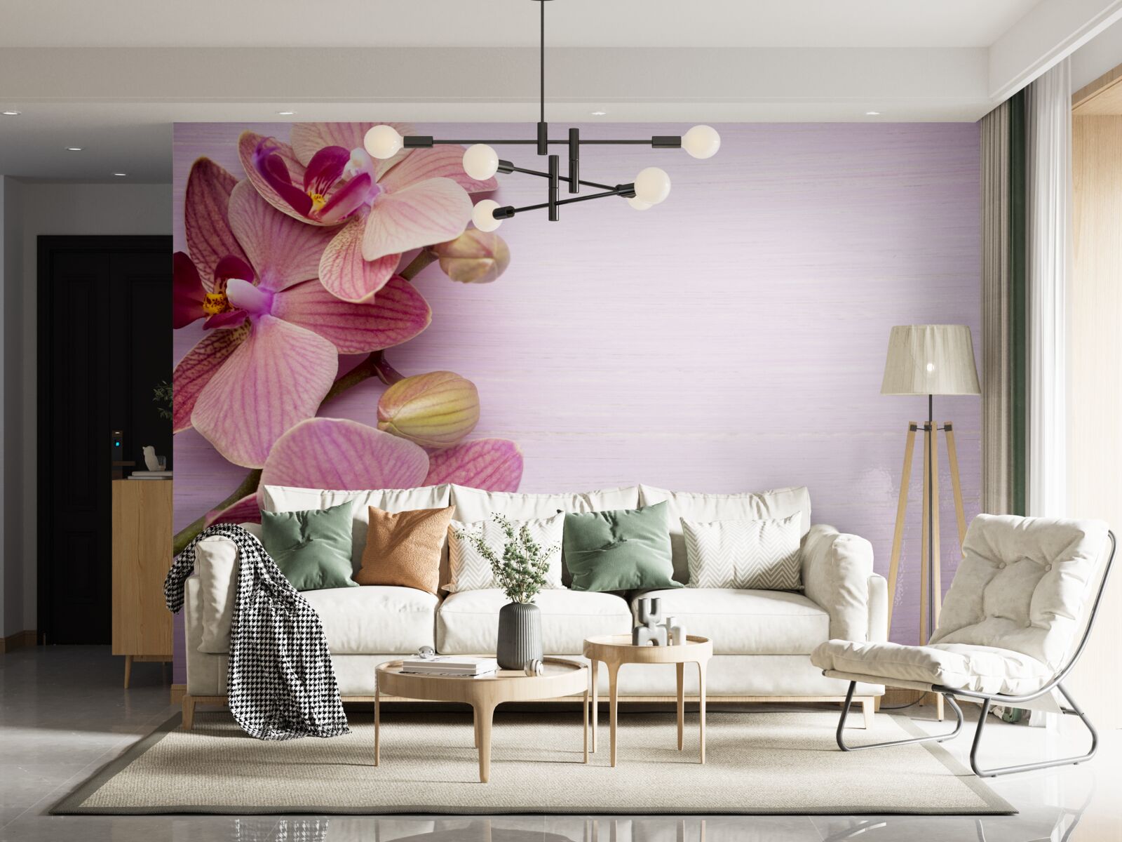 Papier peint Les orchidées sont d'une beauté rose étonnante