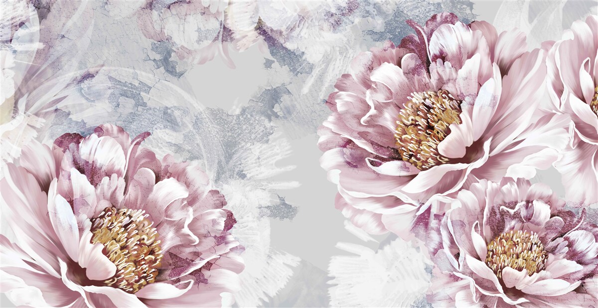 Papier peint grandes pivoines roses