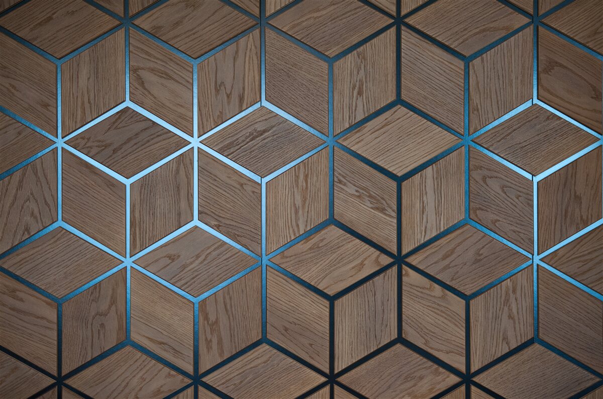 Papier peint plancher en bois avec bandes noires