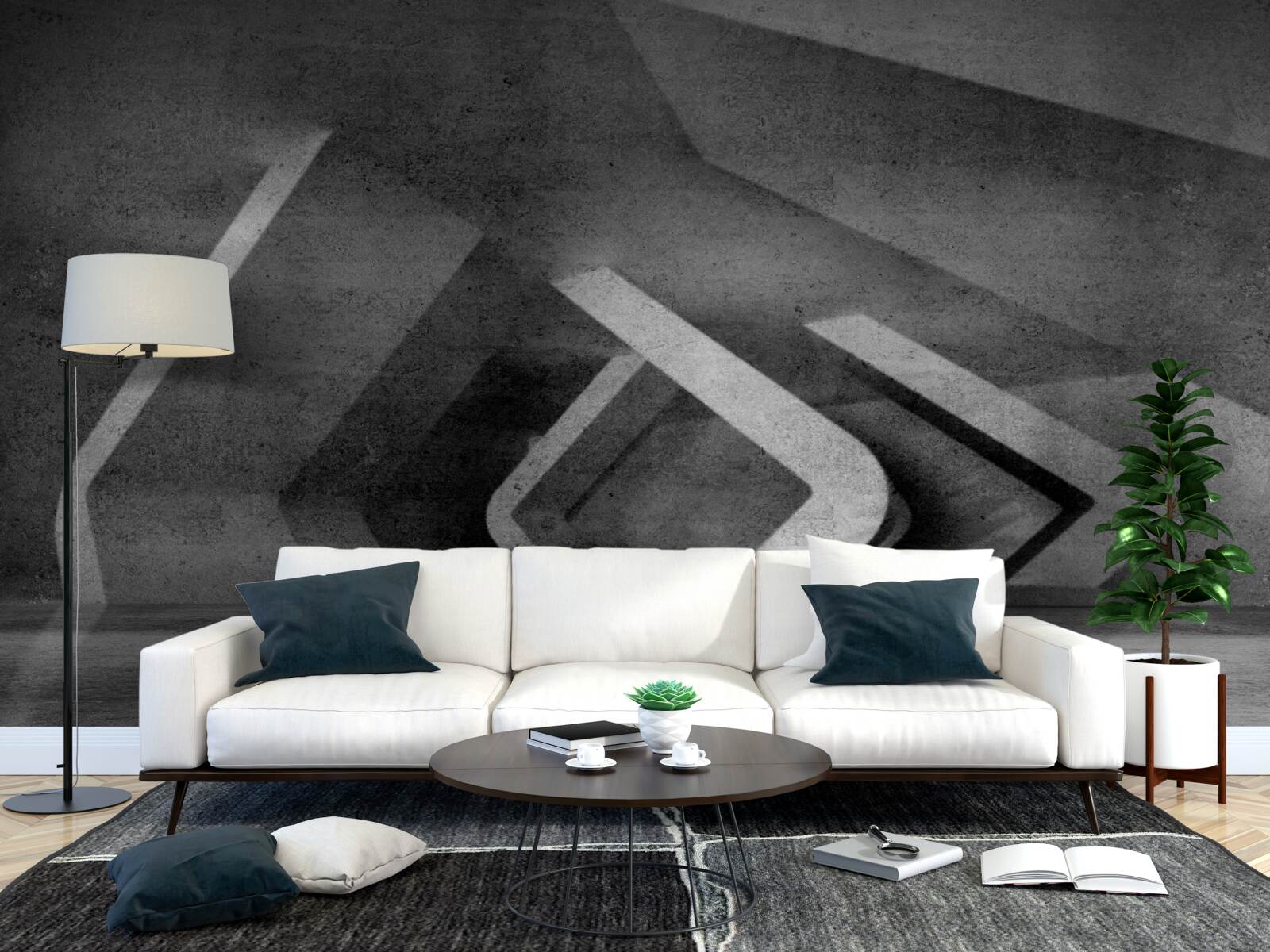 Papier peint tunnel gris