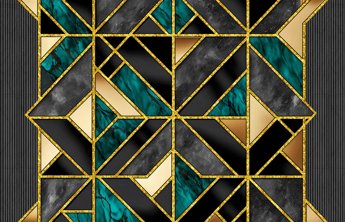 Papier peint fond de style géométrique dans une teinte gris turquoise