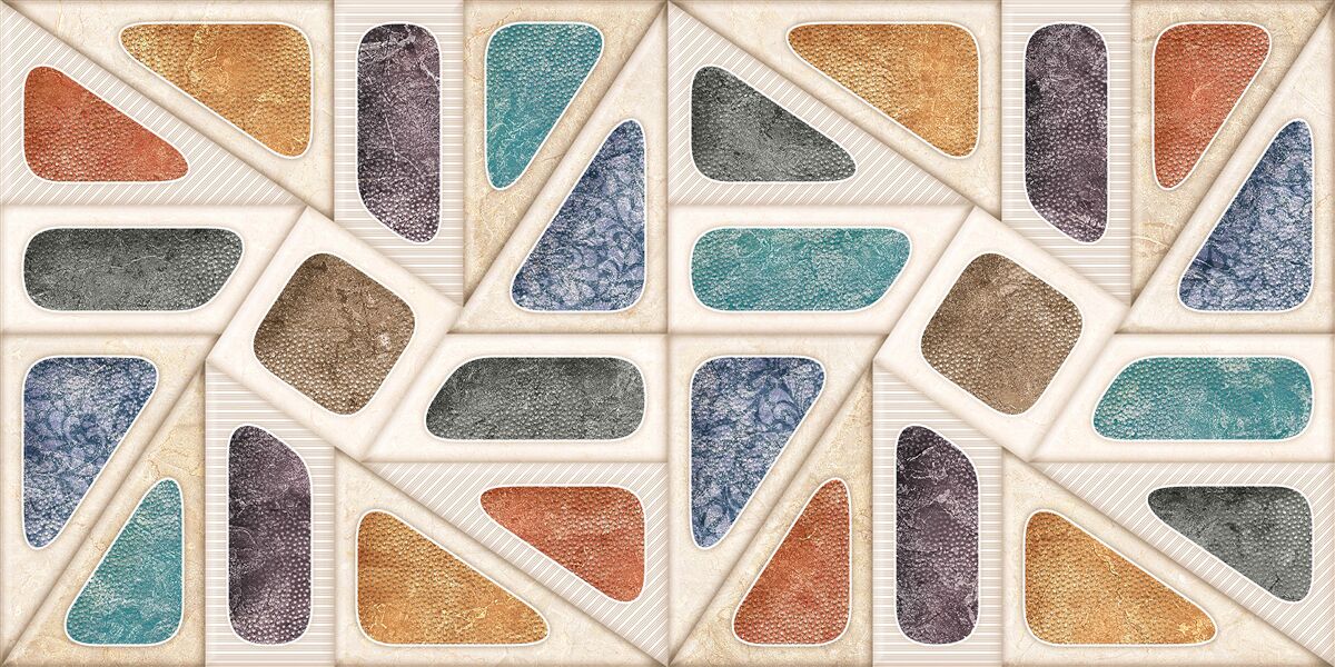Papier peint panneau composé de différentes couleurs dans un style mosaïque