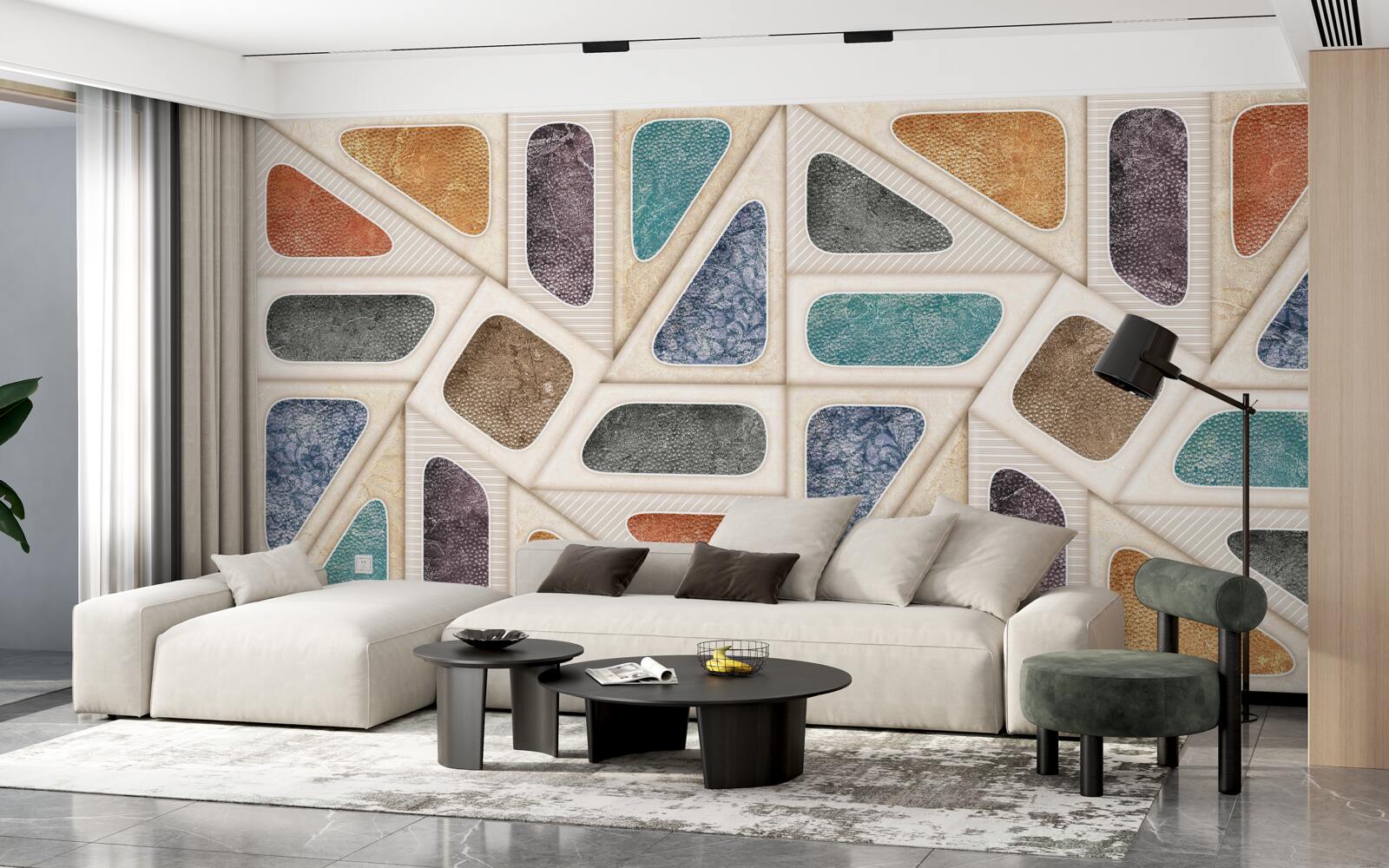 Papier peint panneau composé de différentes couleurs dans un style mosaïque
