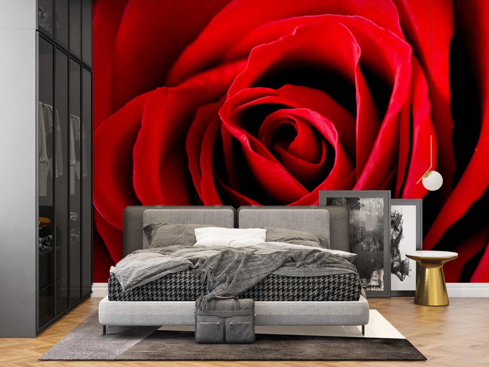 Papier peint magnifique rose écarlate