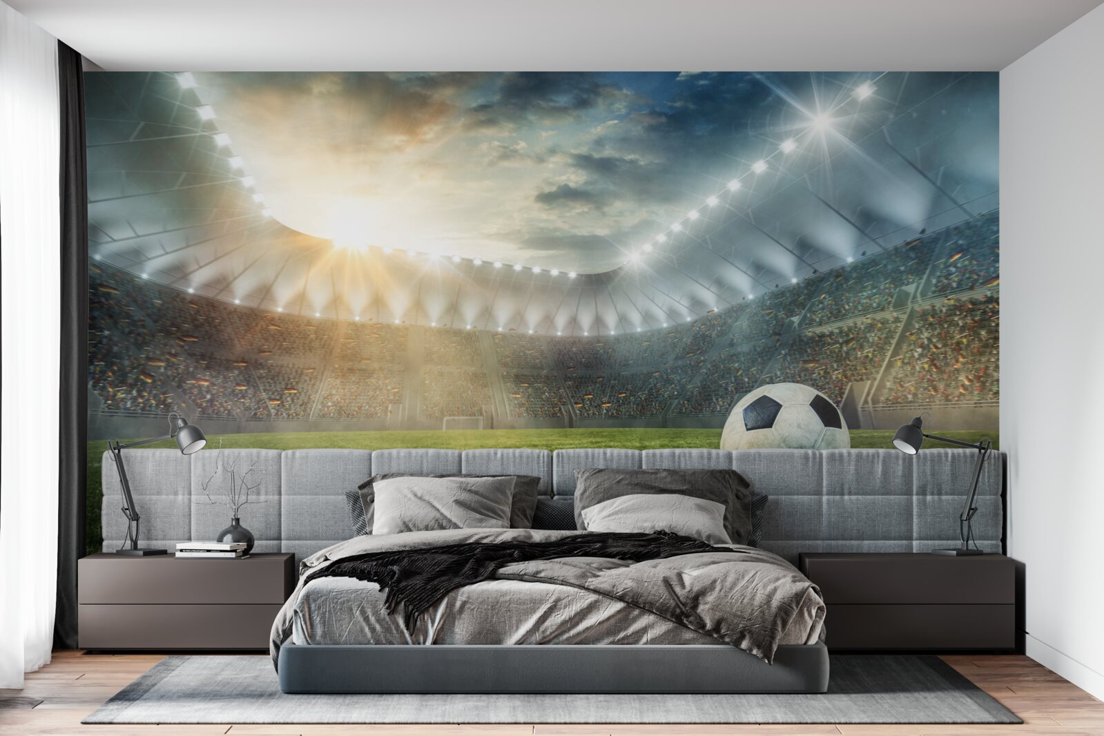 Papier peint le football est sur le terrain