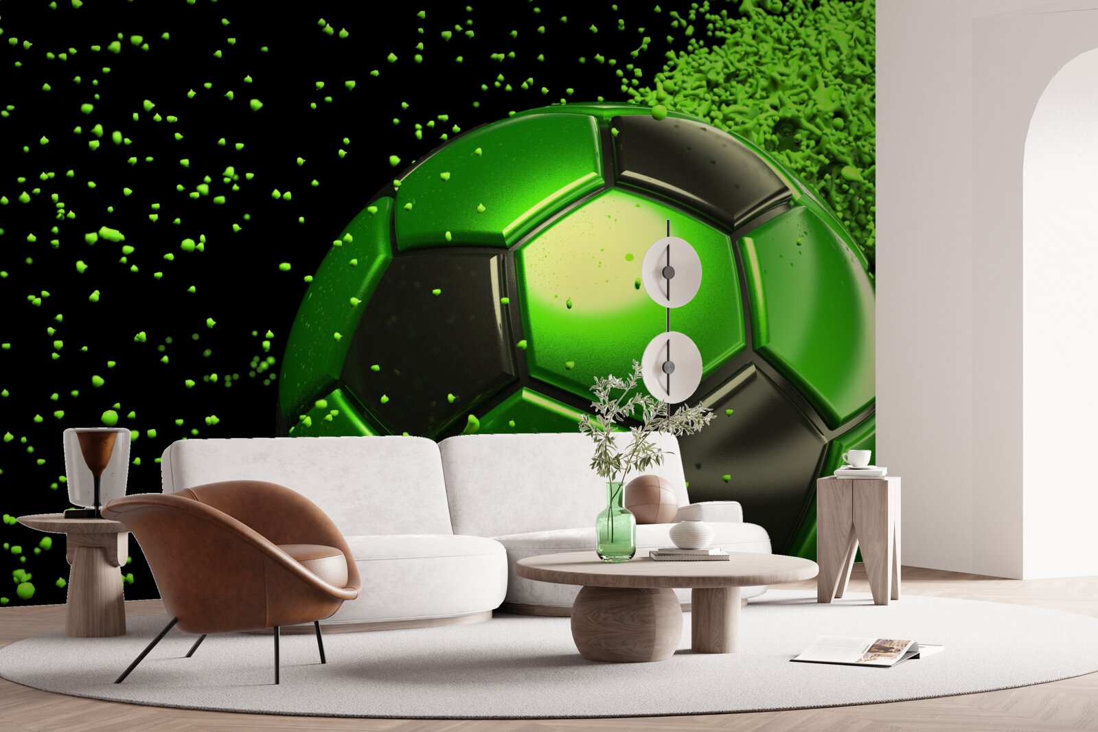 Papier peint éclairer la balle avec une lumière verte