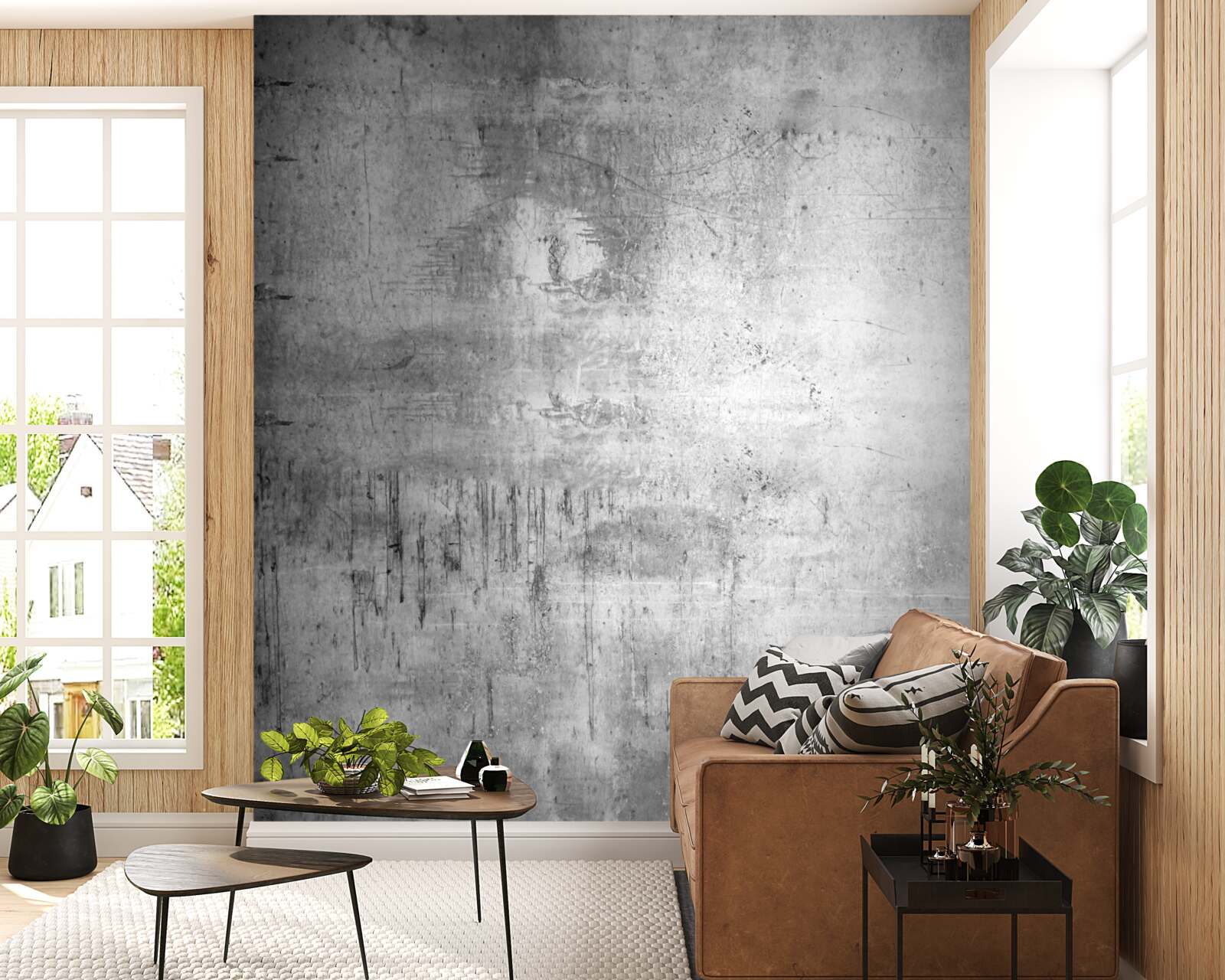 Papier peint surface métallique en nuances de gris