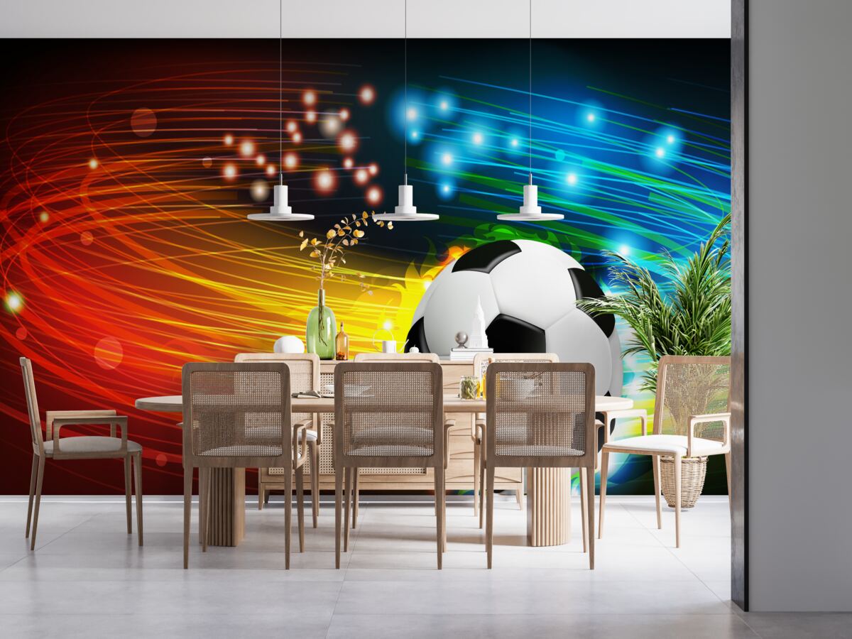 Papier peint Parmi la palette de couleurs vives, on trouve le football
