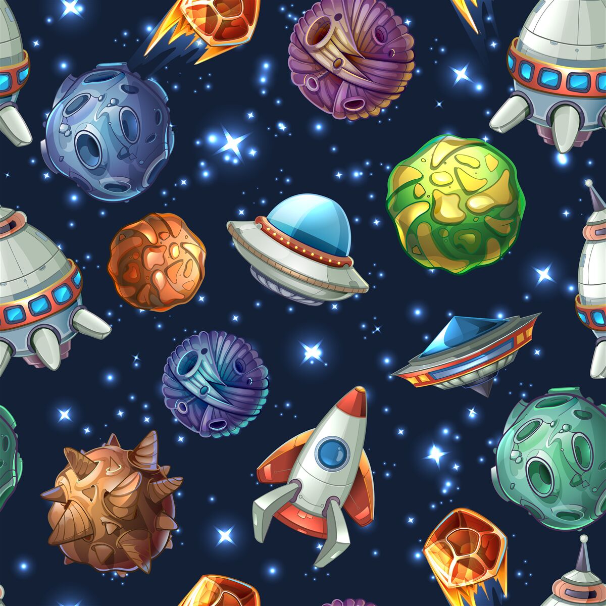 Papier peint dispositifs aérospatiaux et comètes dans l'univers