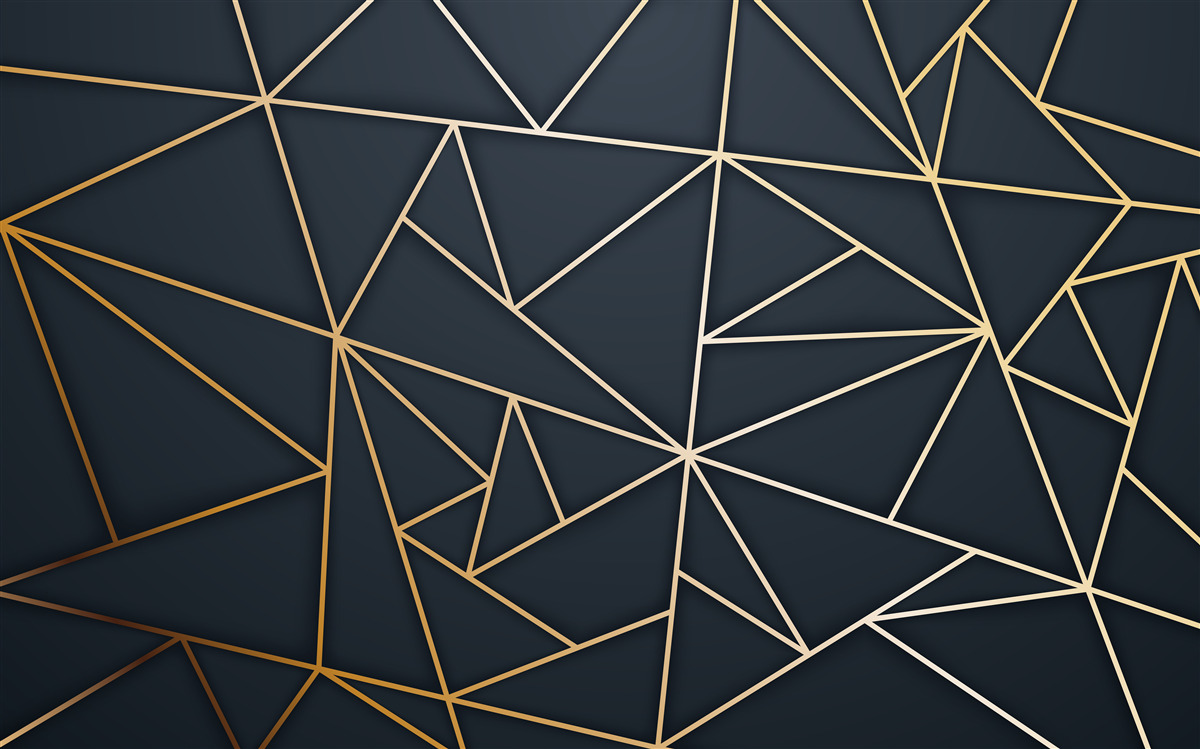 Papier peint des formes formées par des lignes d'or
