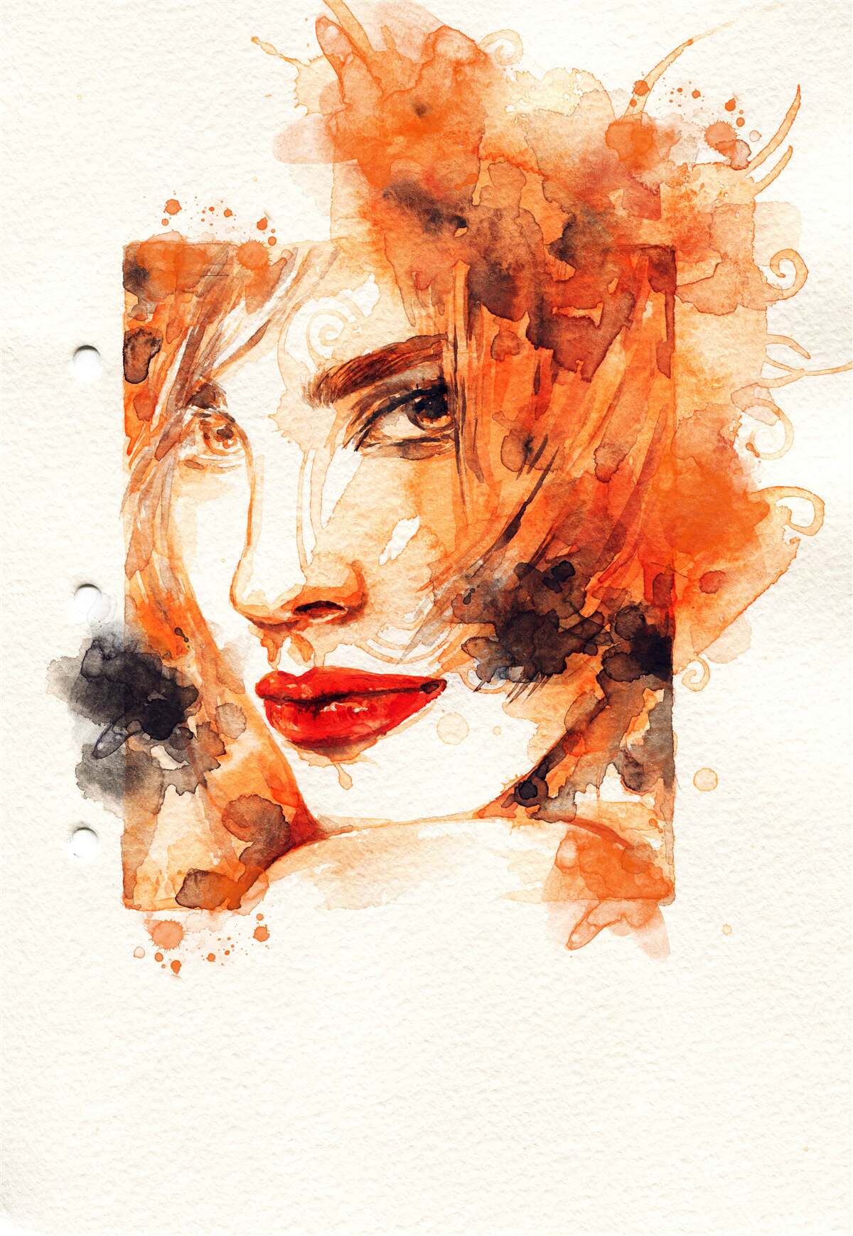 Papier peint femme aux couleurs de l'automne