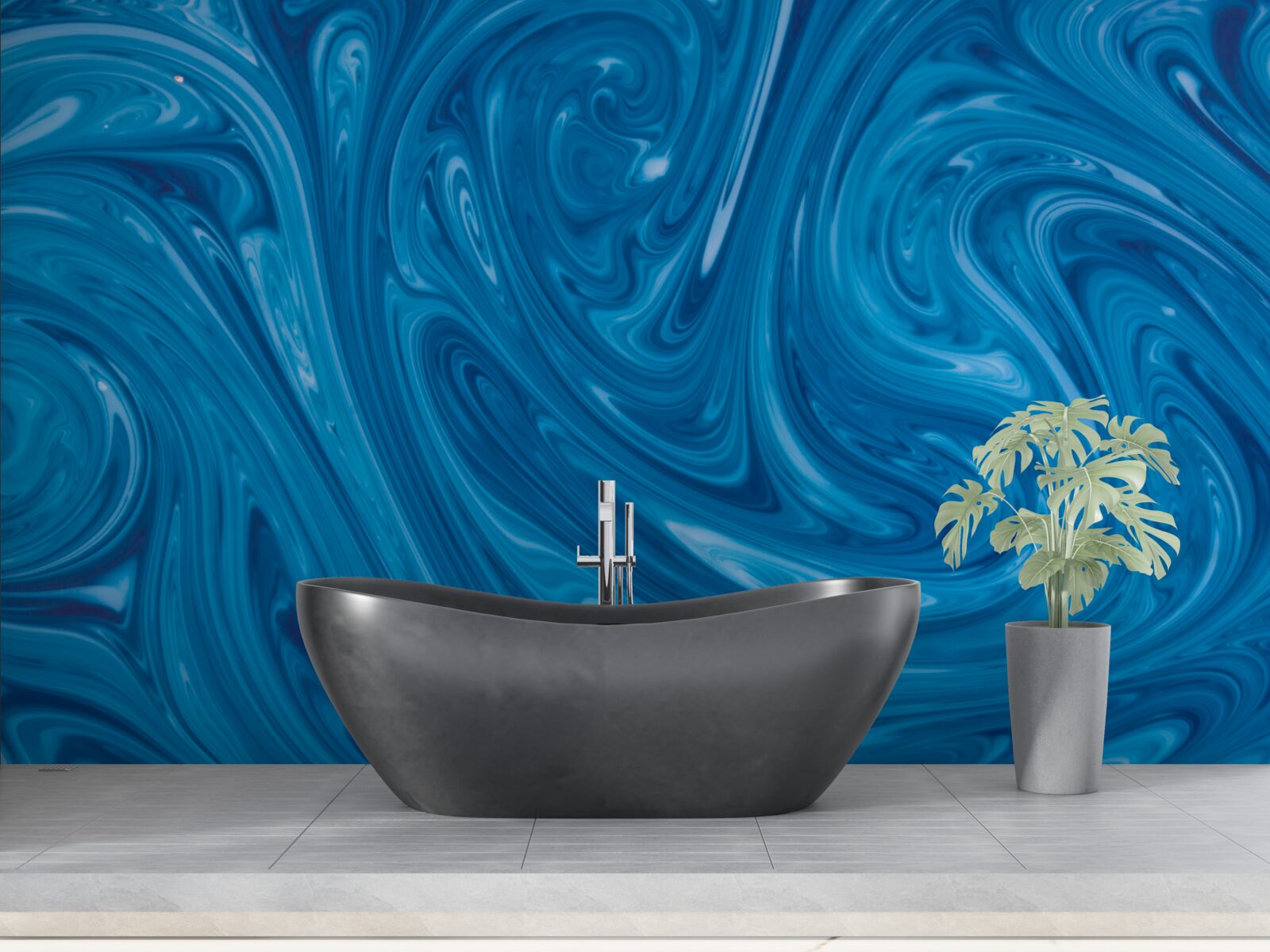 Papier peint fluctuations de la mer bleue