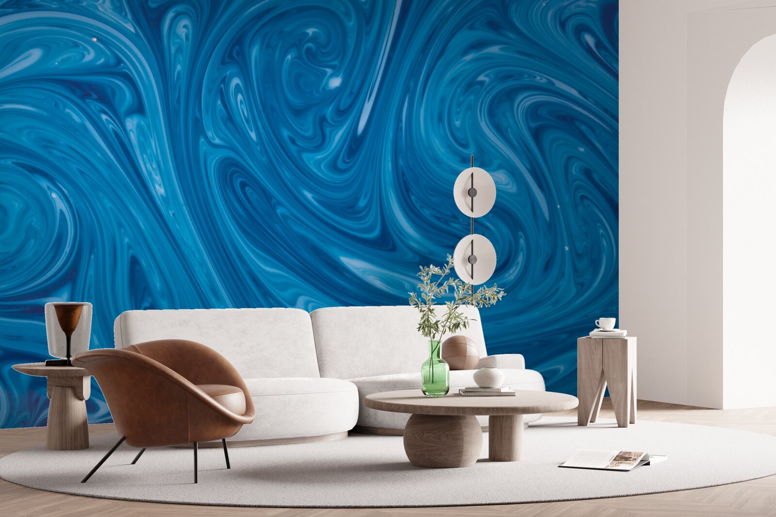 Papier peint fluctuations de la mer bleue