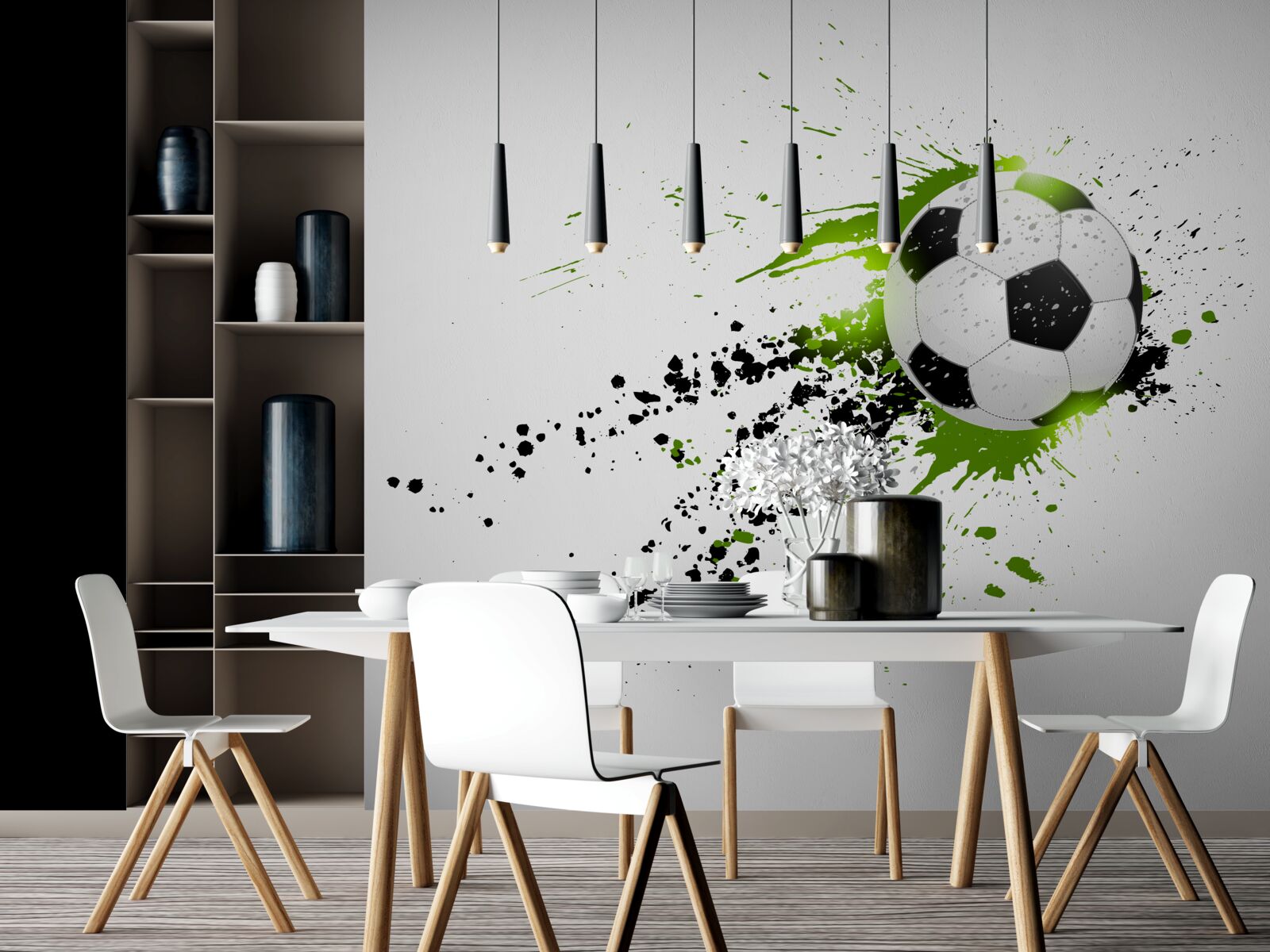 Papier peint football sur fond blanc