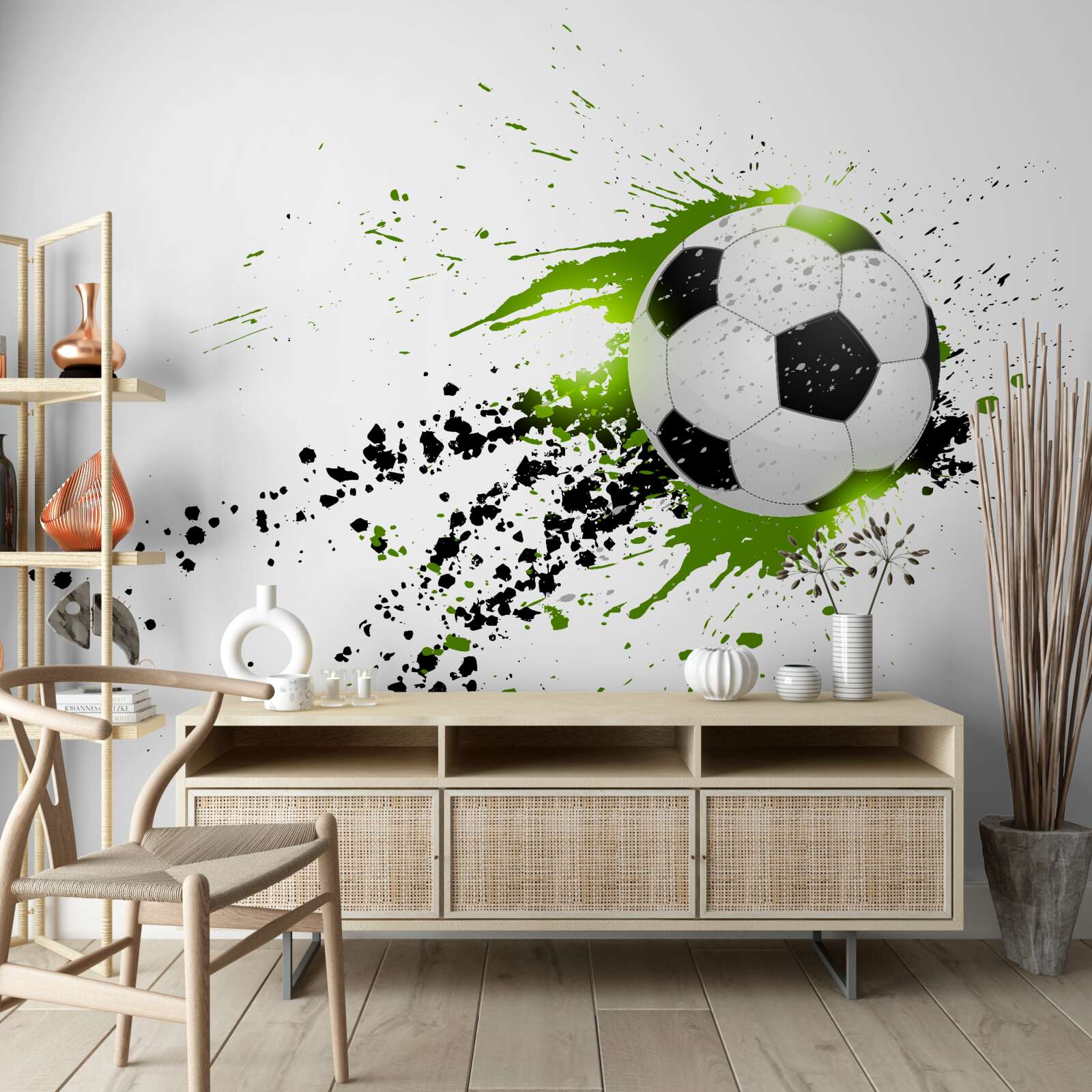 Papier peint football sur fond blanc