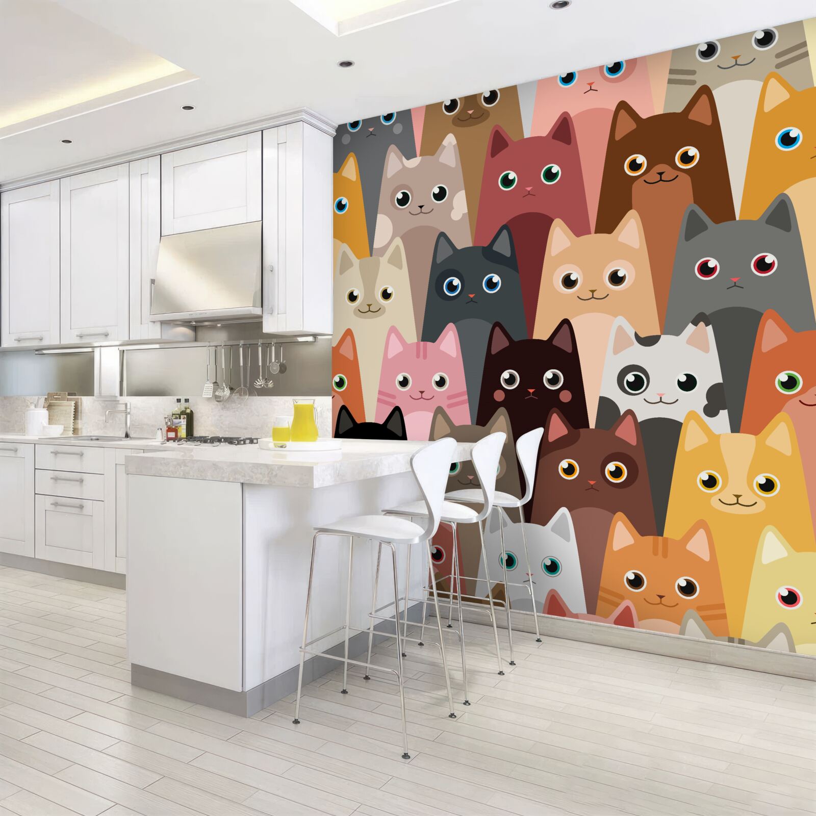 Papier peint beaucoup de chats avec beaucoup d'yeux