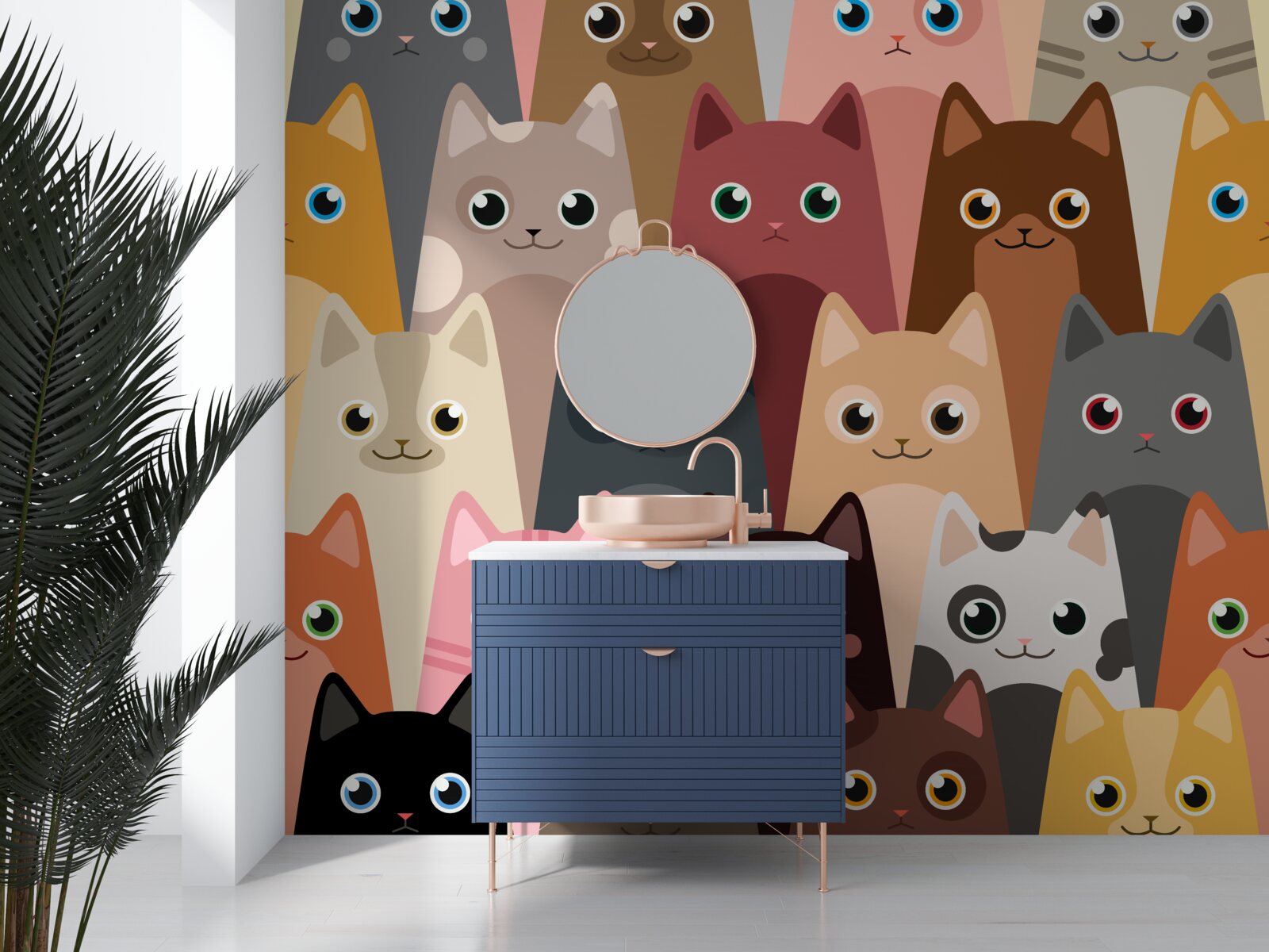 Papier peint beaucoup de chats avec beaucoup d'yeux