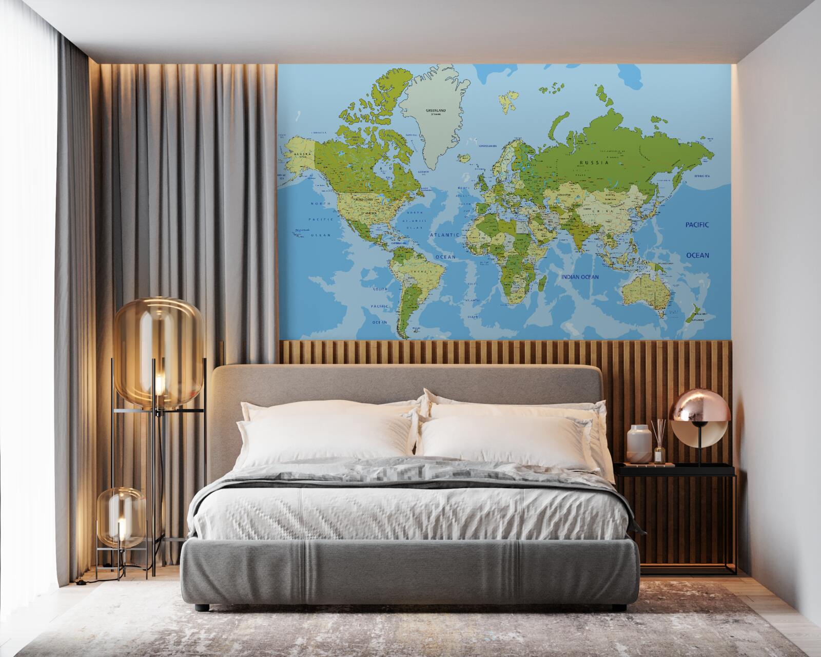 Papier peint carte du monde traditionnelle