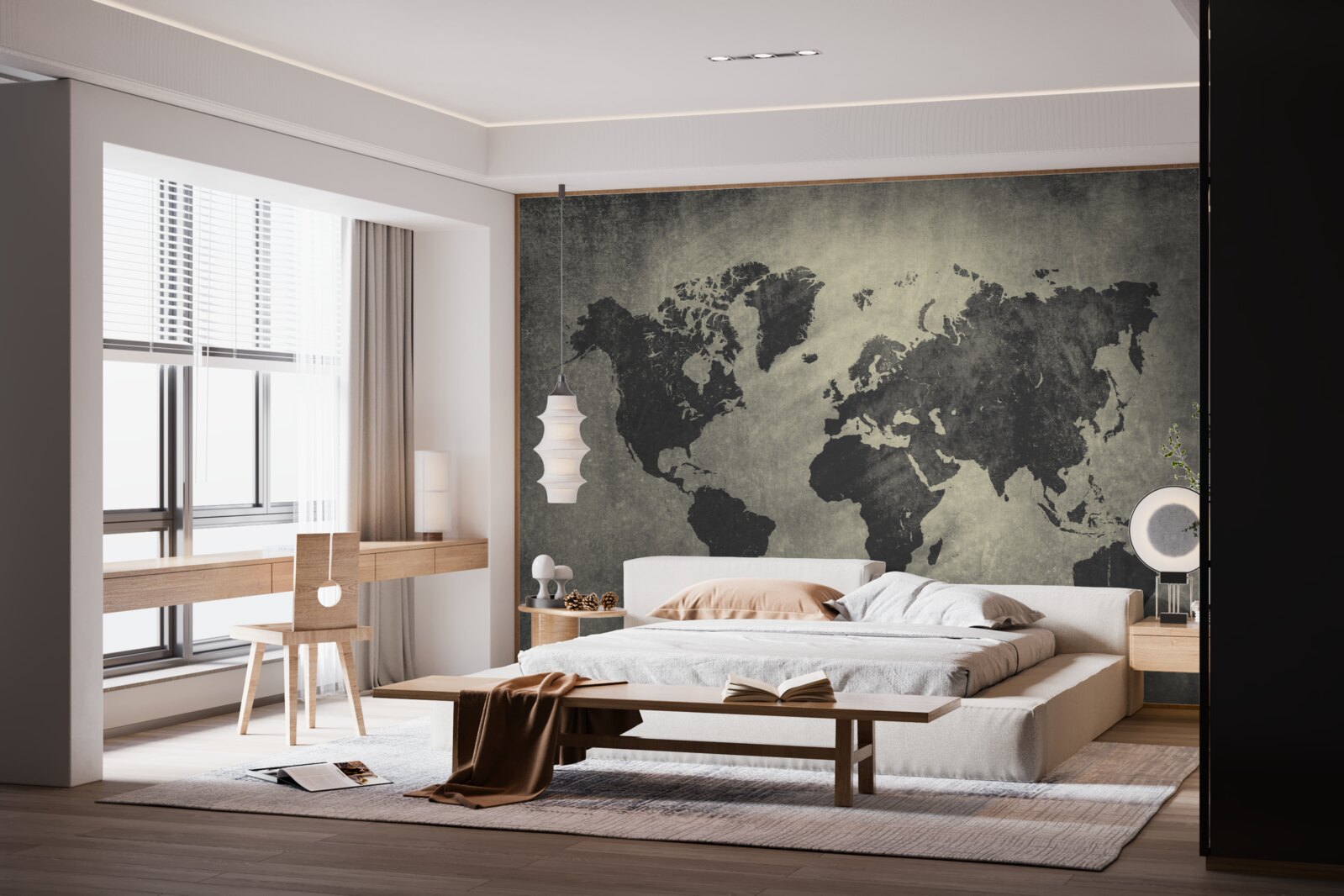 Papier peint silhouettes de pays sur un mur de béton