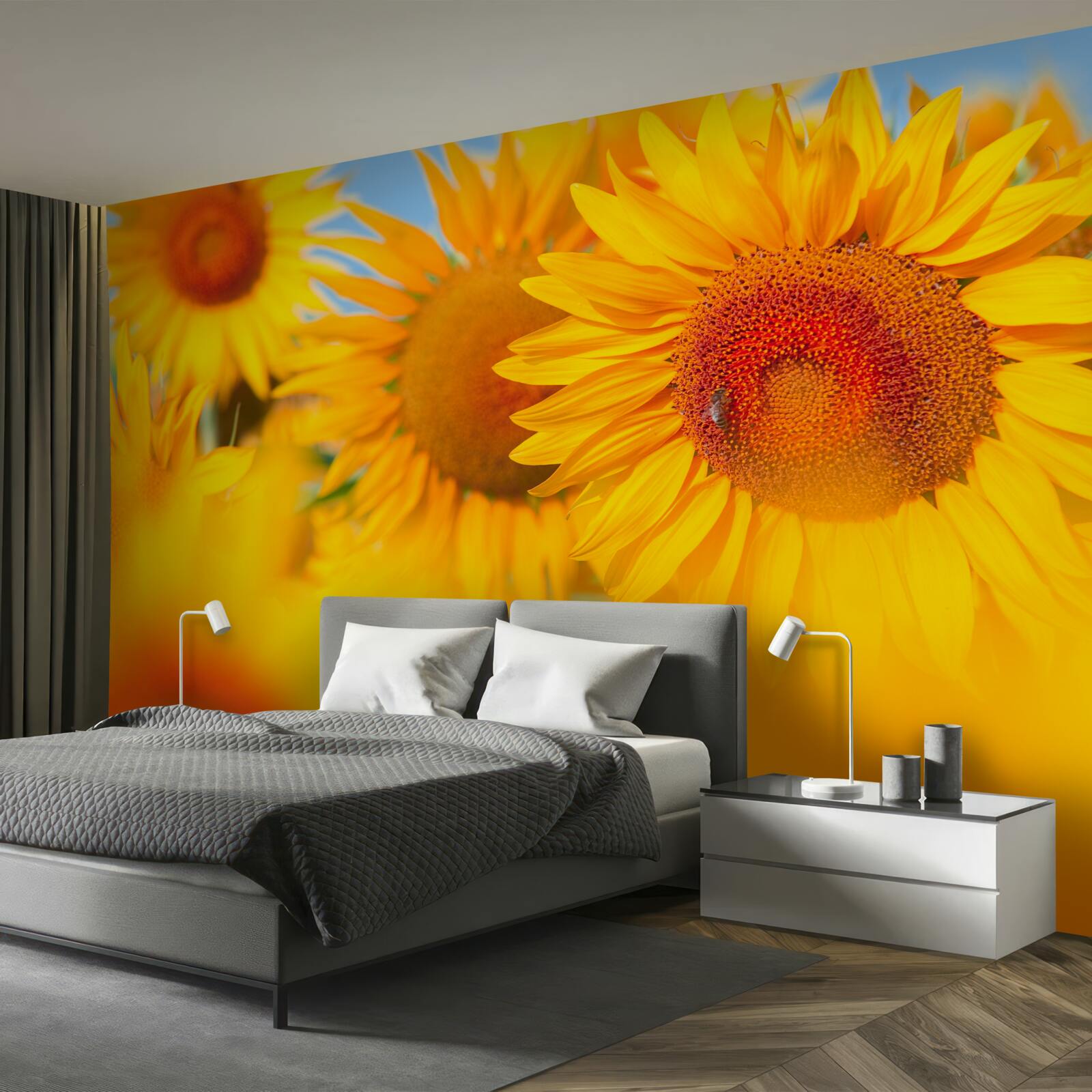 Papier peint tournesols sous le soleil