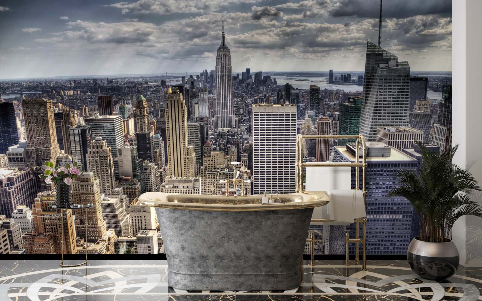 Papier peint new york attend que la pluie arrive