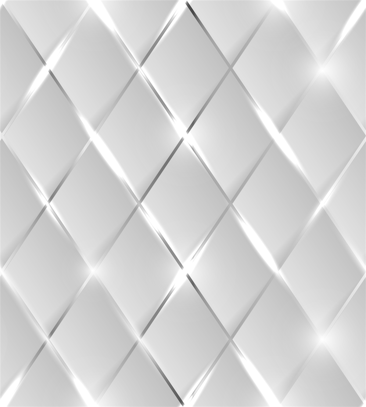 Papier peint motif en forme de diamant avec des contours argentés
