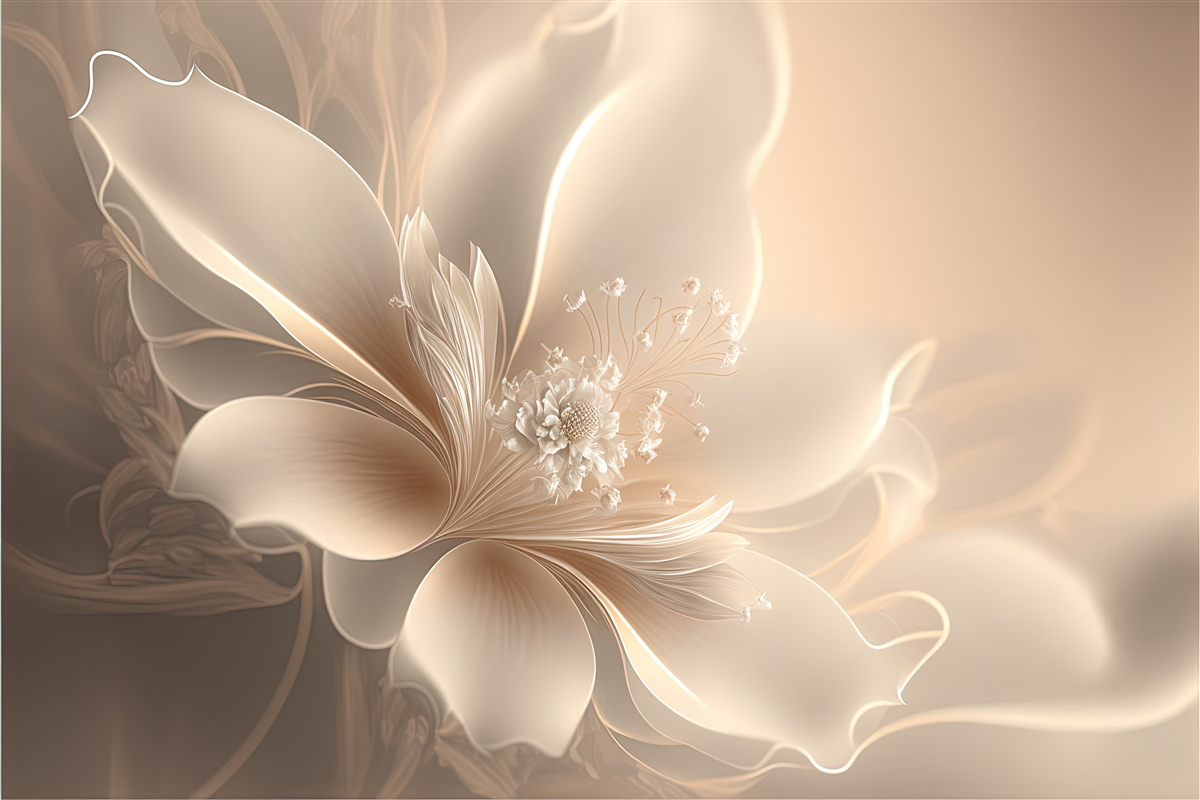 Papier peint élégante fleur blanche