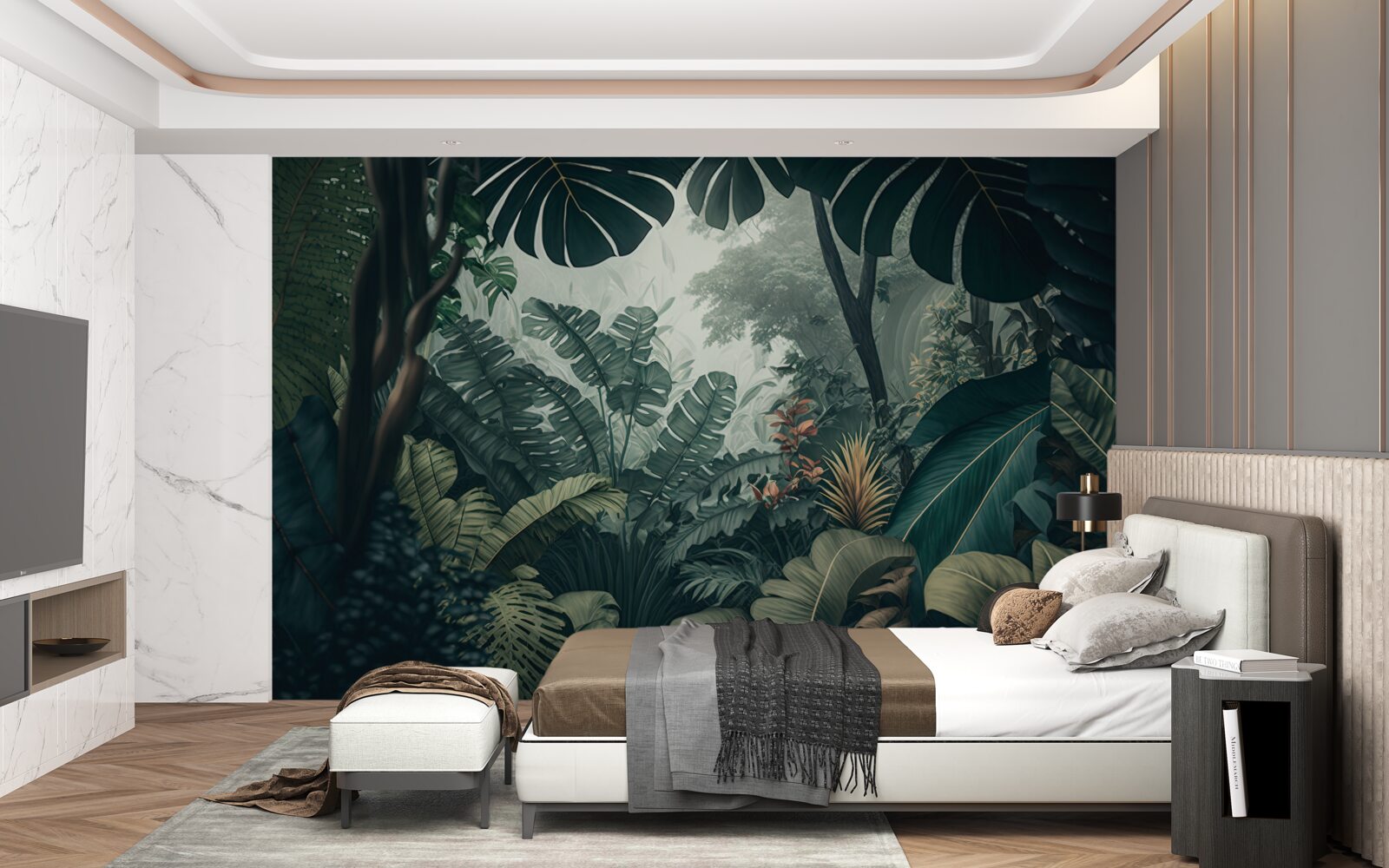 Papier peint une végétation tropicale luxuriante