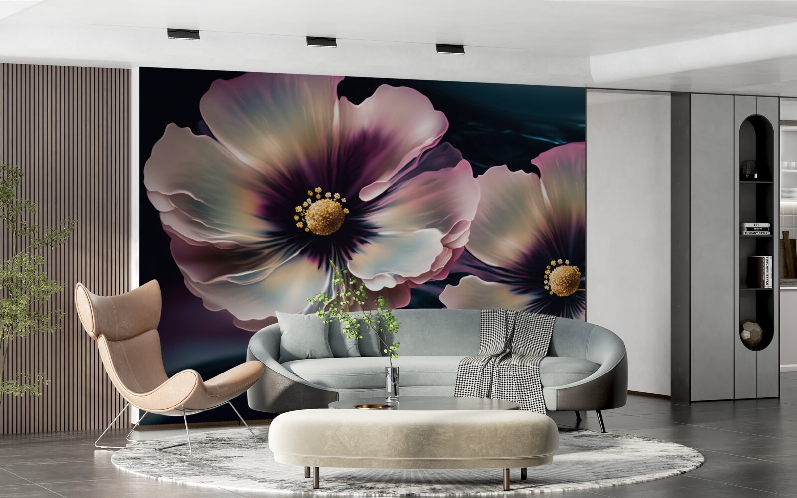 Papier peint le vent fait osciller les coquelicots blancs comme neige et magnifiques