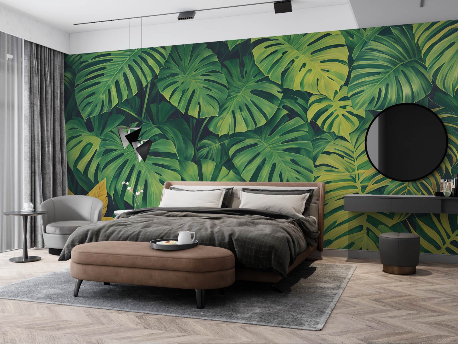 Papier peint les monstera ont un feuillage tropical luxuriant