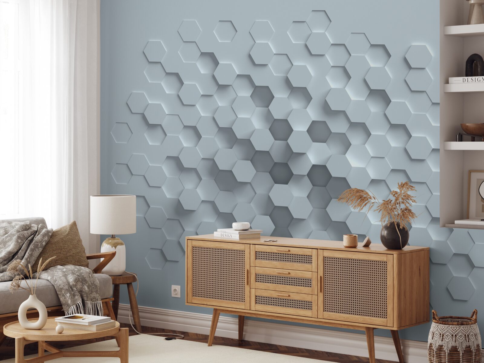 Papier peint les formations en nid d'abeille composées de multiples hexagones