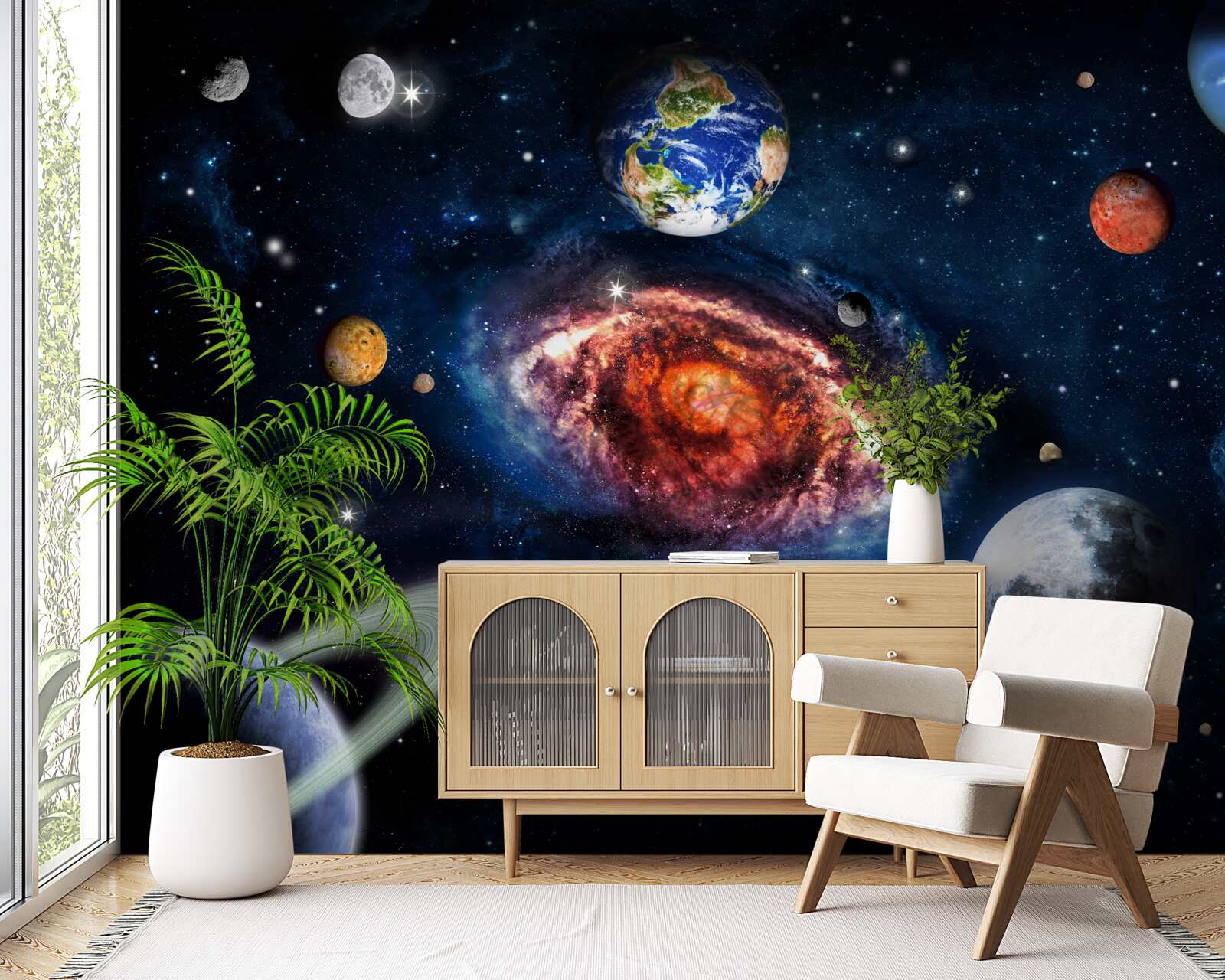 Papier peint la galaxie sert de champ de rotation pour les objets cosmiques