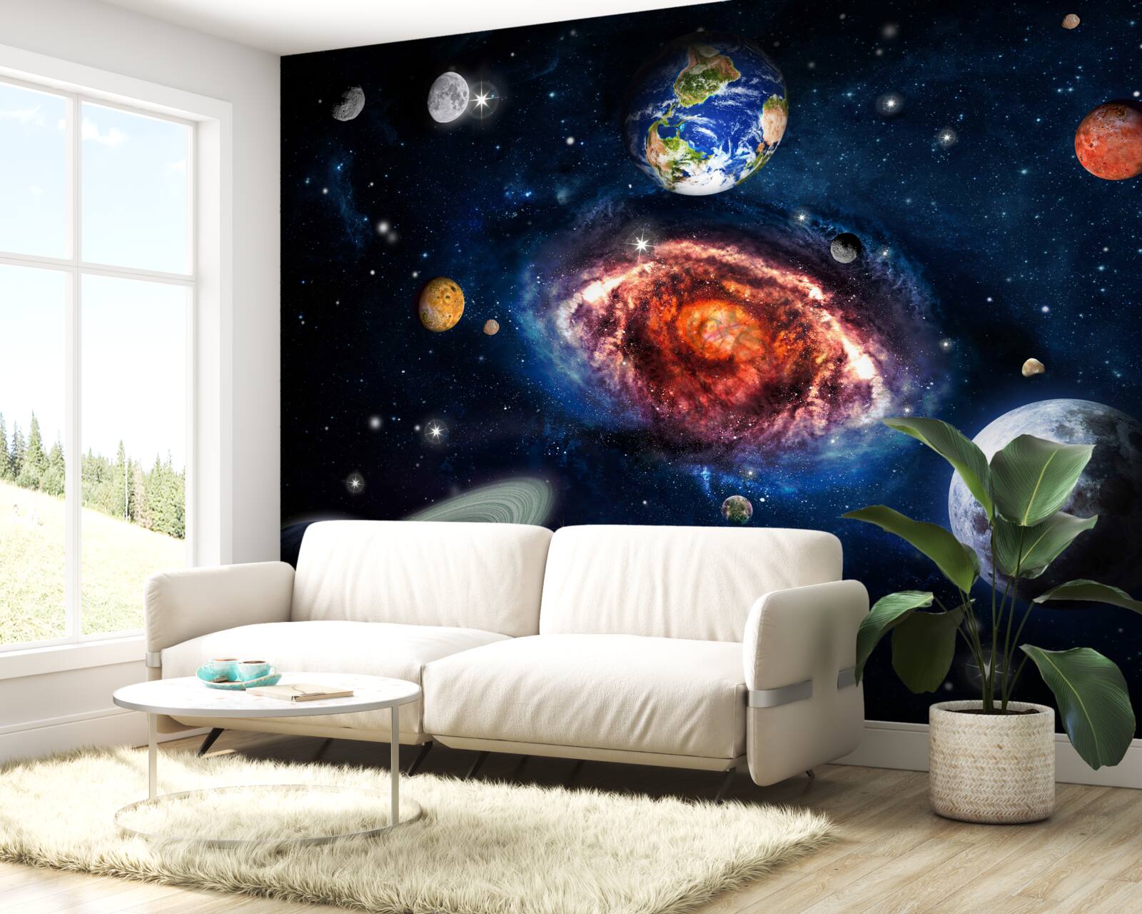 Papier peint la galaxie sert de champ de rotation pour les objets cosmiques
