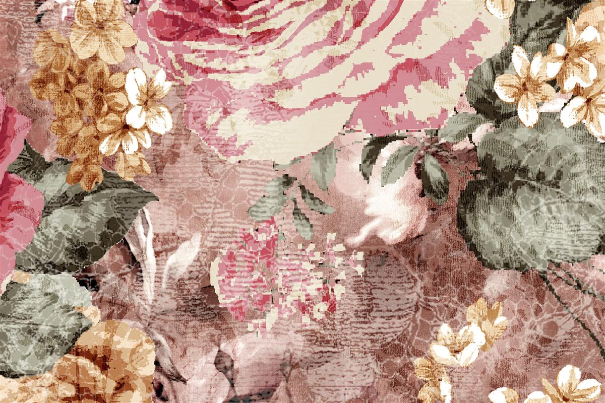 Papier peint l'abondance de fleurs et de plantes est une abstraction