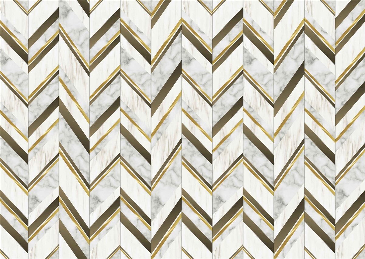 Papier peint des lignes bleues et brunes disposées en zigzag